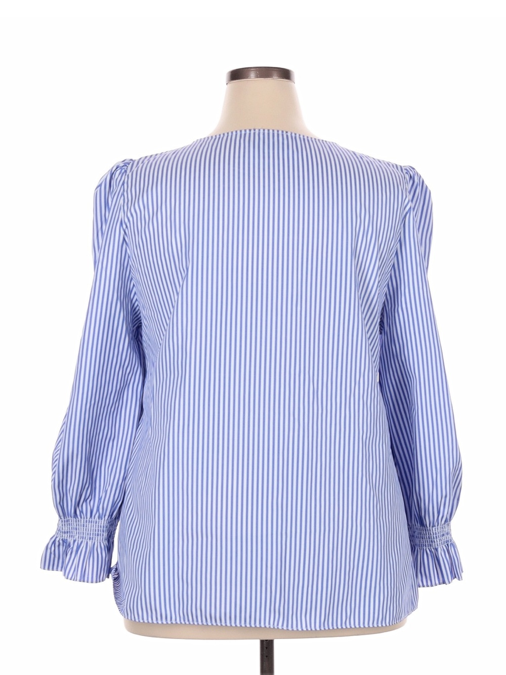 Tuckernuck Blue Striped V-Neck Women's Blouse - Picture 2 of 3